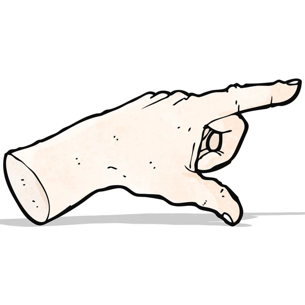 Wijzende hand cartoon — Stockvector