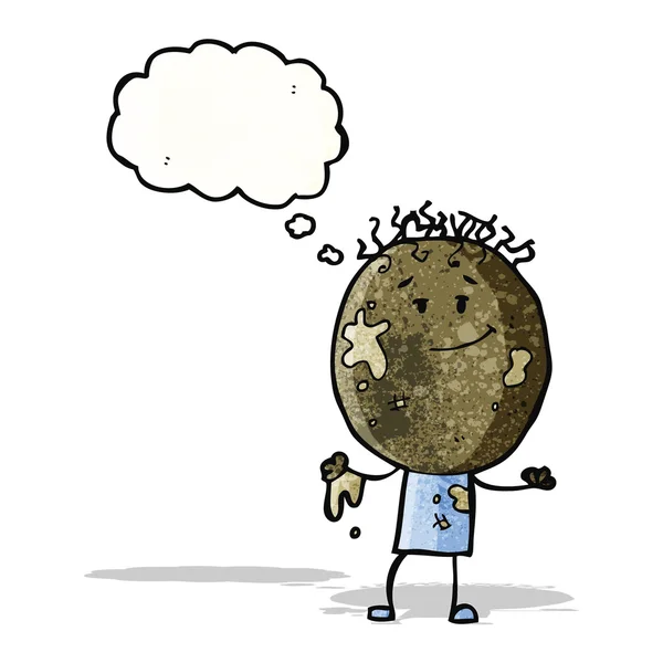 Cartone animato ragazzo coperto di fango — Vettoriale Stock