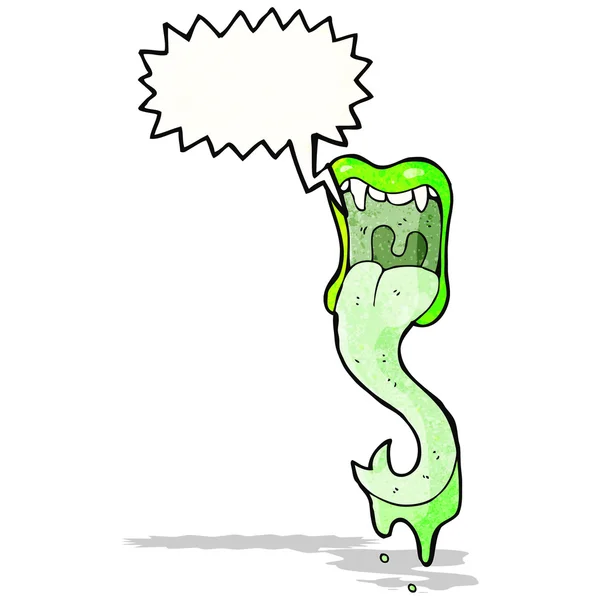 Cadılar Bayramı ağzı uzun dil ile bağırarak karikatür — Stok Vektör