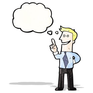 Harika bir fikri olan çizgi film adamı.