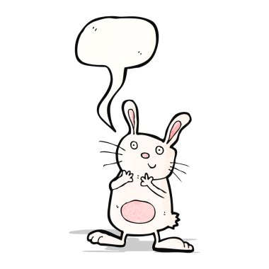 komik tavşan ile konuşma balonu