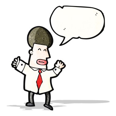 karikatür işadamı ile konuşma balonu