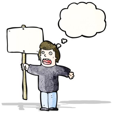 işareti karikatür siyasi protestocu