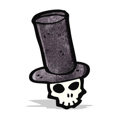 Kafatası silindir şapka karikatür