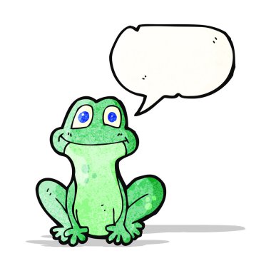karikatür kurbağa ile konuşma balonu