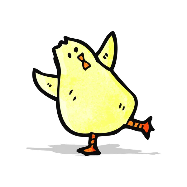 Cartoon weinig gele vogel — Stockvector