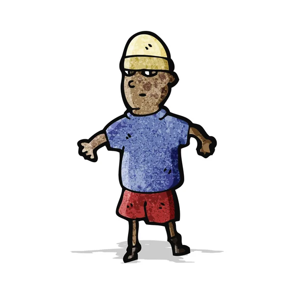 Niño de dibujos animados con sombrero — Vector de stock