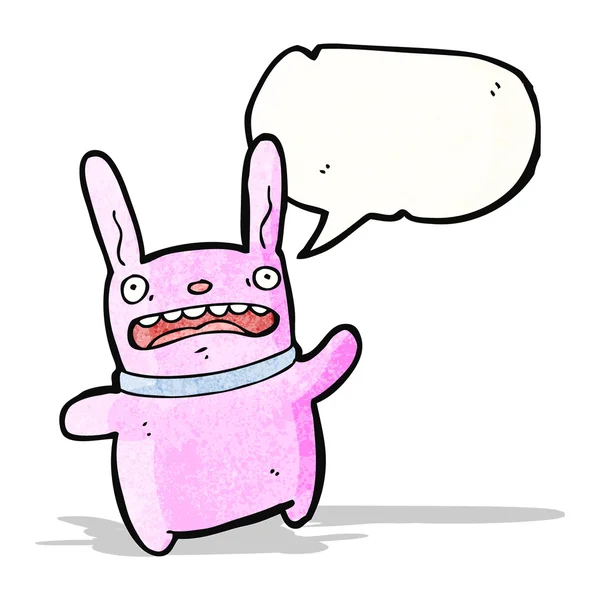 Conejo asustado dibujos animados — Vector de stock