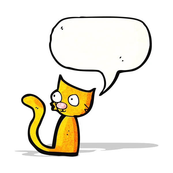 Cartoon kat met tekstballon — Stockvector