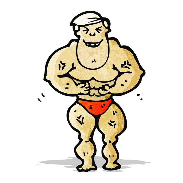 Cartoon body builder man — Stock Vector