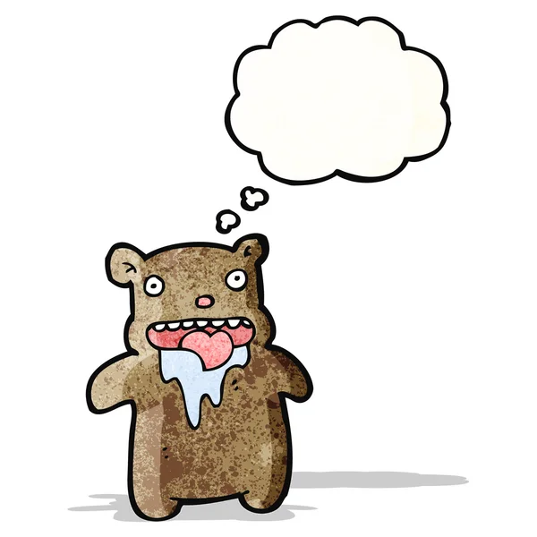 Cartoon drooling little bear — Stock Vector