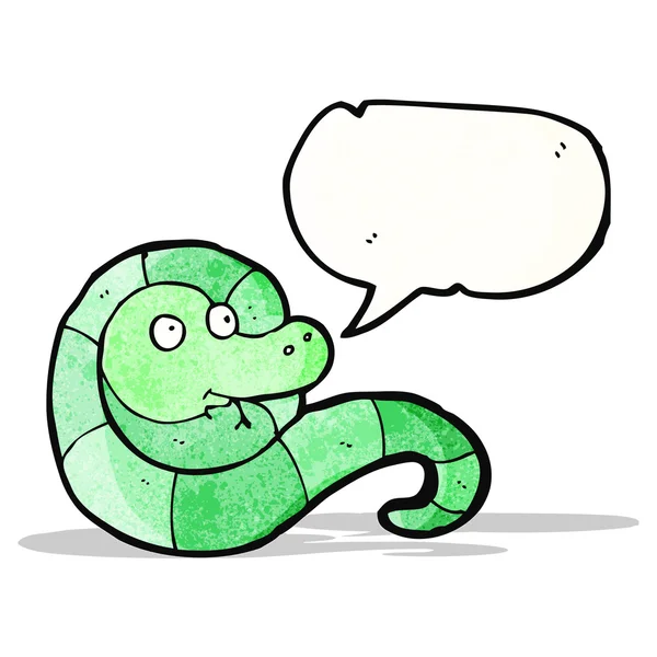 Serpent de dessin animé avec bulle de parole — Image vectorielle