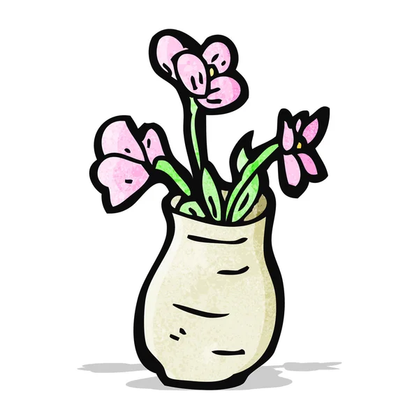 Цветы в вазе мультфильм — стоковый вектор