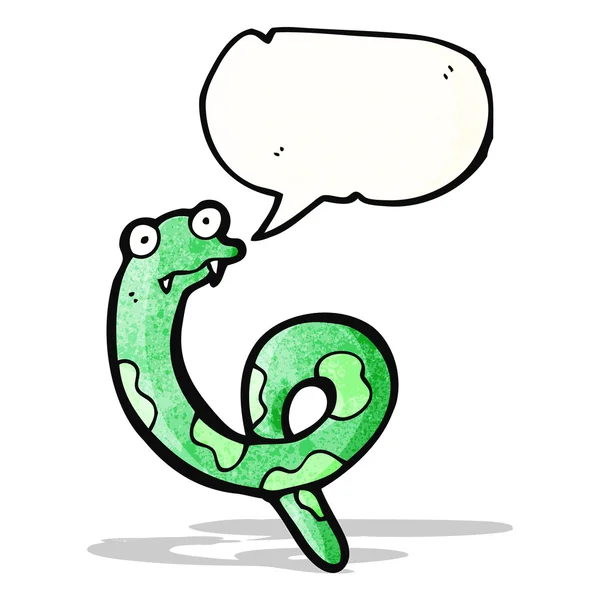 Serpent de dessin animé avec bulle de parole — Image vectorielle