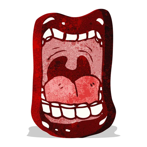 Dibujos animados gritando símbolo de la boca — Vector de stock