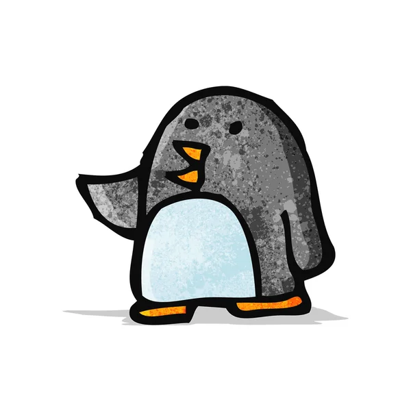 Bonito desenho animado pinguim doodle — Vetor de Stock