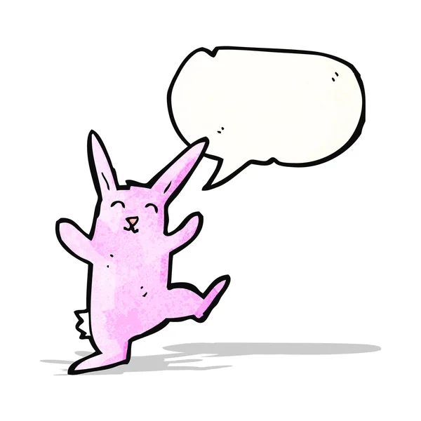 Desenho animado coelho dança engraçada — Vetor de Stock