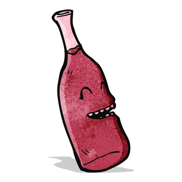 赤ワイン ・ ボトルの漫画のキャラクター — ストックベクタ
