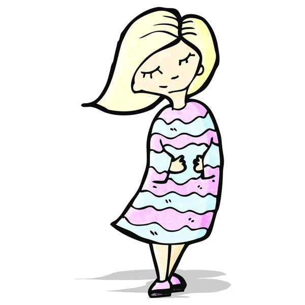 Cartoon blond meisje — Stockvector