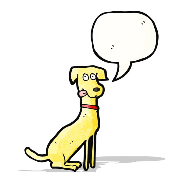 Perro de dibujos animados con burbuja de habla — Vector de stock