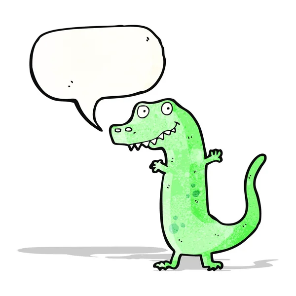 Dinosaurio amistoso de dibujos animados — Vector de stock