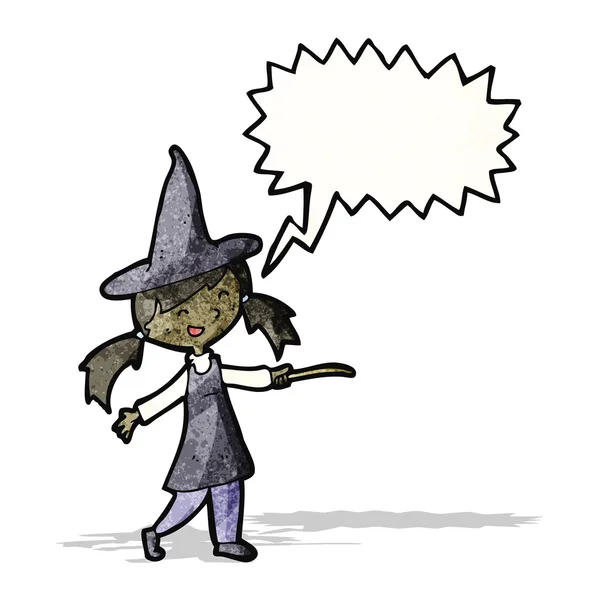 Cartoon witch girl — Stock Vector