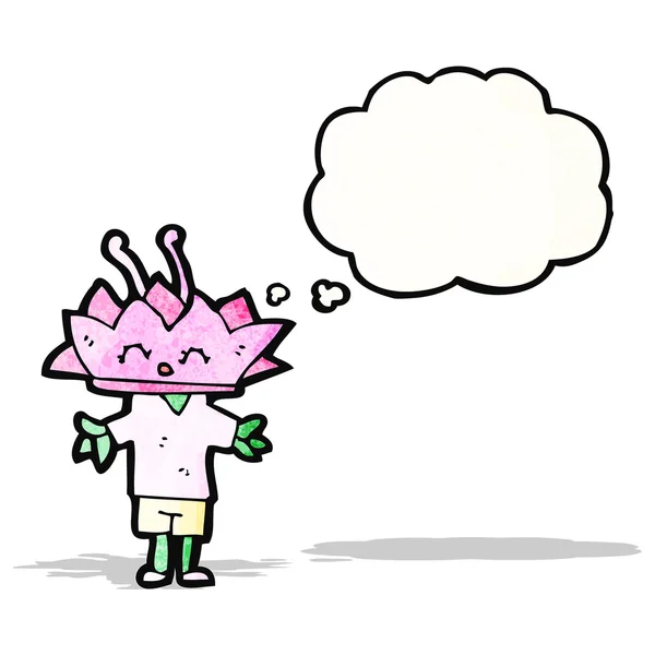 蓮の花の頭のクリーチャー — ストックベクタ