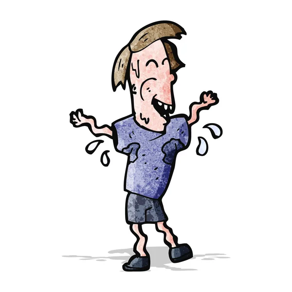 Cartoon man zweten — Stockvector