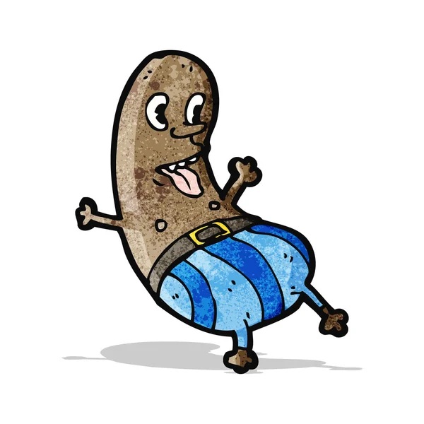 Funny bean shaped man cartoon — Stock Vector