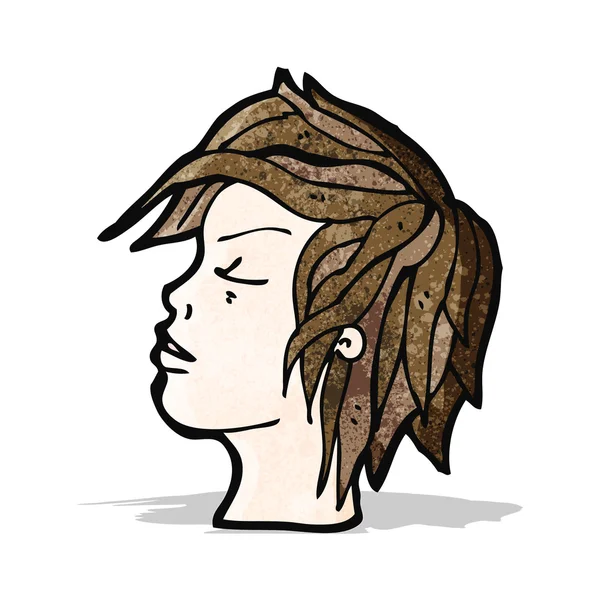 Cara de perfil de dibujos animados — Vector de stock