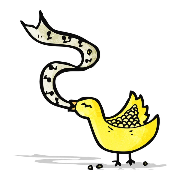 Zpěv ptáka kreslený — Stockový vektor