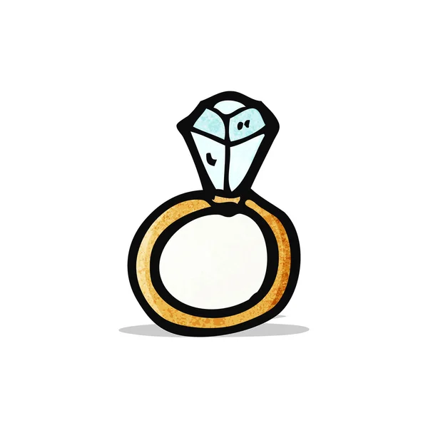 Kreslený diamantový zásnubní prsten — Stockový vektor