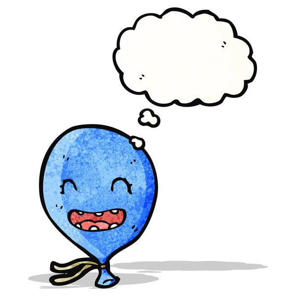 Ballon bleu dessin animé avec visage — Image vectorielle