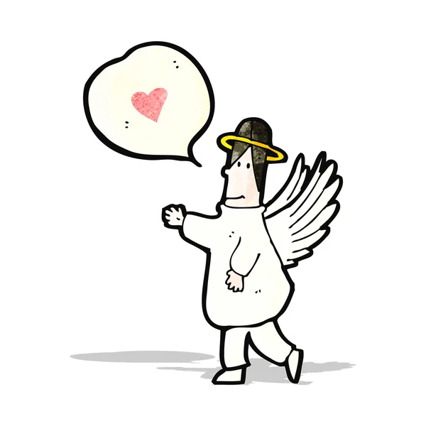Aşk kalp karikatür melek — Stok Vektör