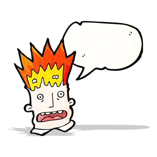 Cartoon man with exploding head — Stock Vector