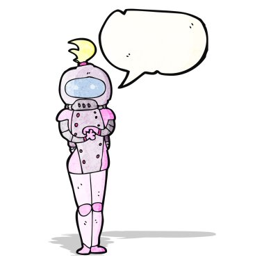 karikatür astronot kadın