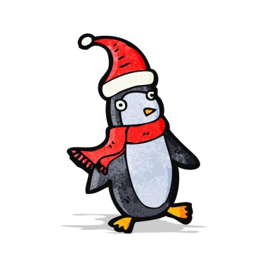 Noel penguen karikatür