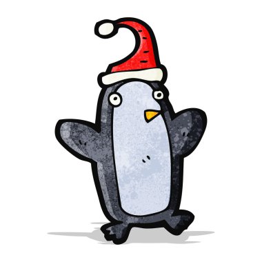 Noel penguen karikatür