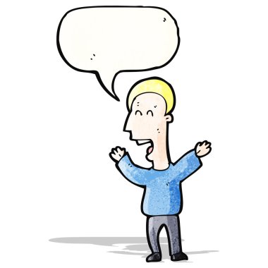 çizgi film mutlu adam konuşma baloncuğu ile