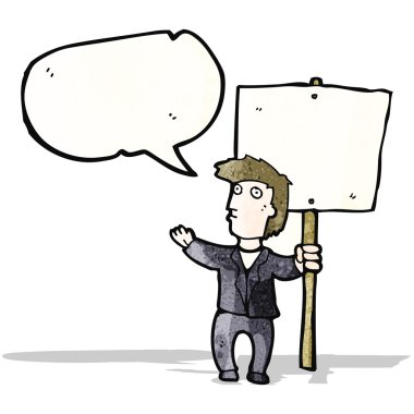 işareti karikatür siyasi protestocu