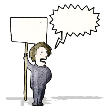 işareti karikatür siyasi protestocu