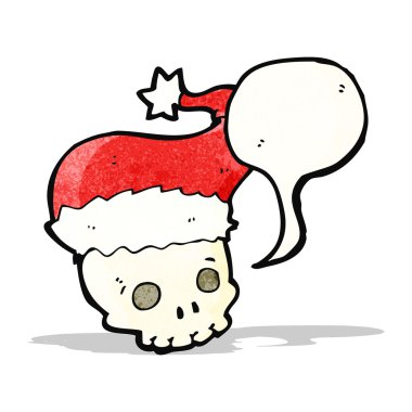 Noel şapka kafatasında çizgi film