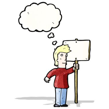 işareti karikatür siyasi protestocu