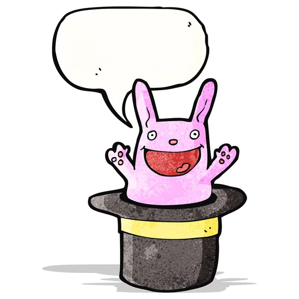 Conejo de dibujos animados con sombrero — Vector de stock