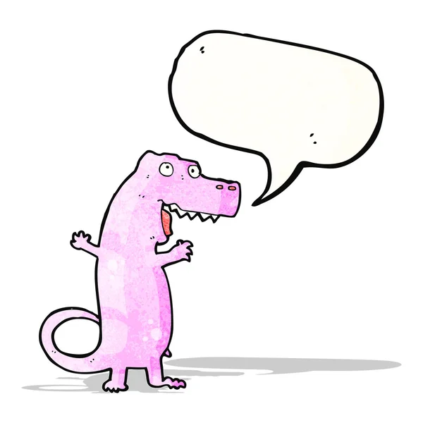 Cartoon dinosaur with speech bubble — Stock Vector