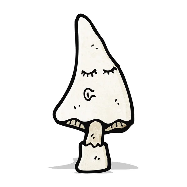 Champignon dessin animé avec visage — Image vectorielle