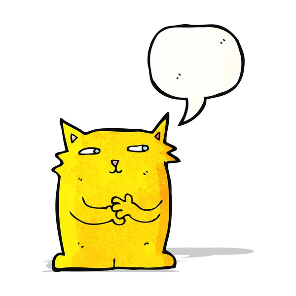 Cartoon cat with speech bubble — Stock Vector