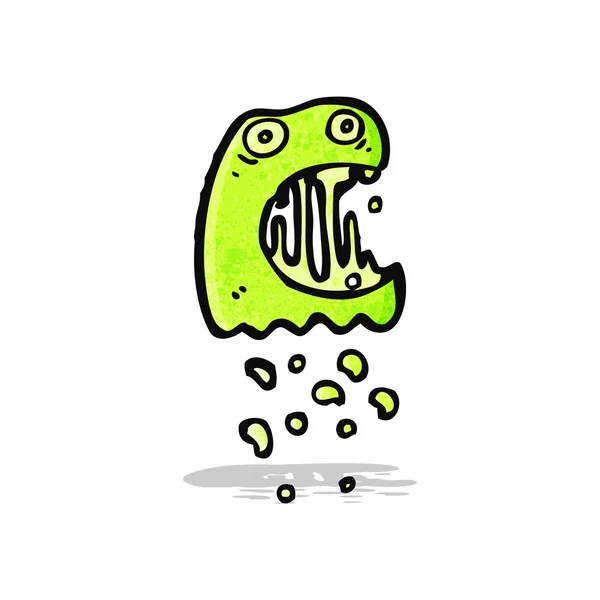 Fantasma verde de dibujos animados — Vector de stock