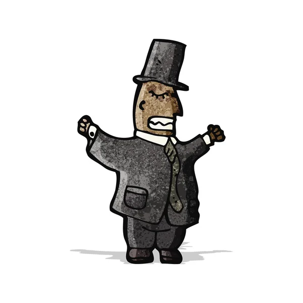 Cartoon rijke man in top hat — Stockvector