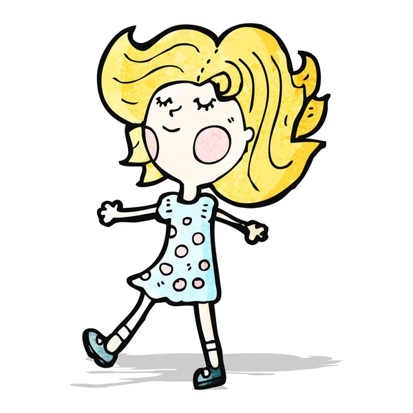 Cartoon pretty blond girl — Stock Vector